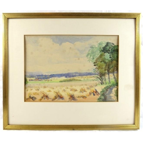 559 - The late Viscountess Darnley - A framed watercolour, 'North Berwick near the Castle', signed lower r... 