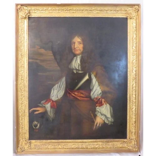 560 - 17th century gilt framed portrait oil on canvas, circle of Peter Lely possibly Montague Bertie 2nd E... 