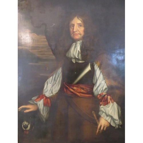 560 - 17th century gilt framed portrait oil on canvas, circle of Peter Lely possibly Montague Bertie 2nd E... 