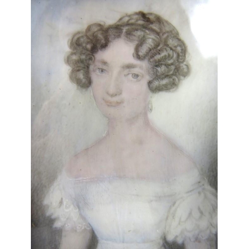 563 - 19th Century portrait miniature, 'study of a young lady', signed middle left Joseph Kraft 1825.
Cond... 