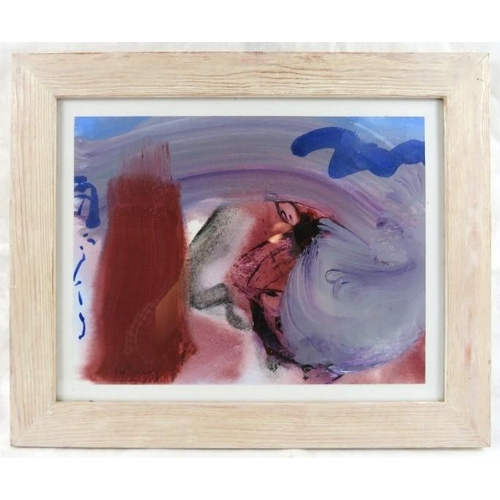 571 - Fred W Parker - A framed and glazed acrylic, entitled 'Warm meets cool', signed lower left, dated 20... 