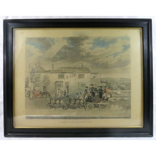 575 - 19th Century, framed and glazed print, coaching scene, a view on the Highgate Road, published by J. ... 