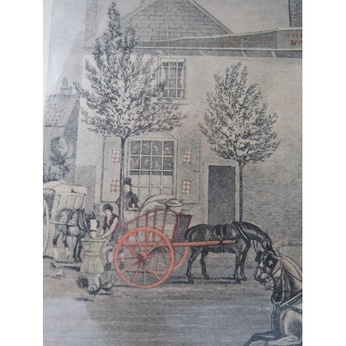 575 - 19th Century, framed and glazed print, coaching scene, a view on the Highgate Road, published by J. ... 