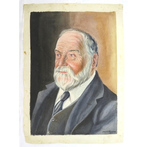 581 - Ernest Andrews (1896 - 1977) - 'Portrait of a bearded Gentleman', watercolour, signed, dated 1927. 3... 