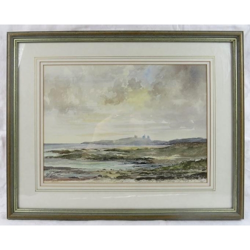 584 - A.P.E. Graham (1990) - 'Coastal landscape', watercolour, signed and dated, 24.5cm x 34cm, framed.
Co... 