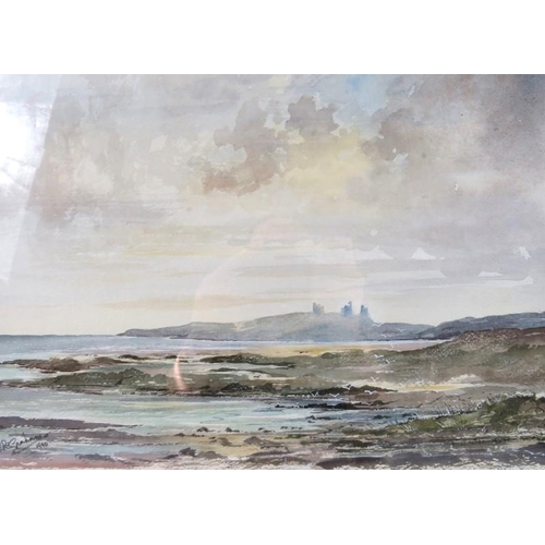 584 - A.P.E. Graham (1990) - 'Coastal landscape', watercolour, signed and dated, 24.5cm x 34cm, framed.
Co... 