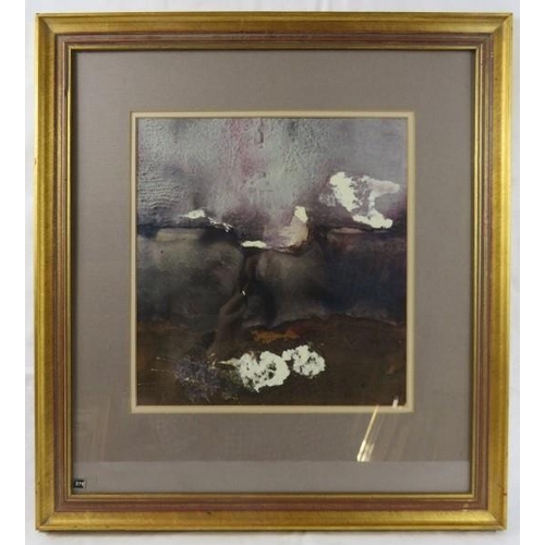 590 - Geza Meszaros Hungarian (b.1943) - A framed and glazed mixed media, entitled 'Wave', bears label ver... 