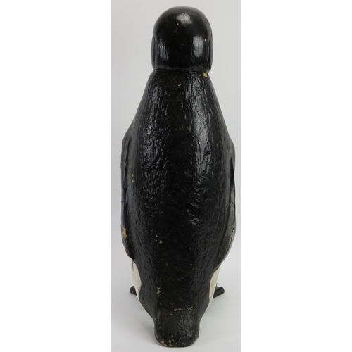 60 - A large vintage hand painted fibreglass model of an emperor penguin. Probably originally from a shop... 