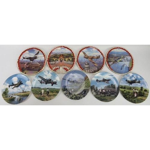 74 - A collection of Royal Doulton and Royal Grafton British commemorative WWII fighter plane porcelain p... 