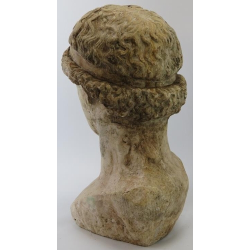 82 - A large cast plaster bust of Athena the Greek Goddess of War, 19th century or later. This example is... 