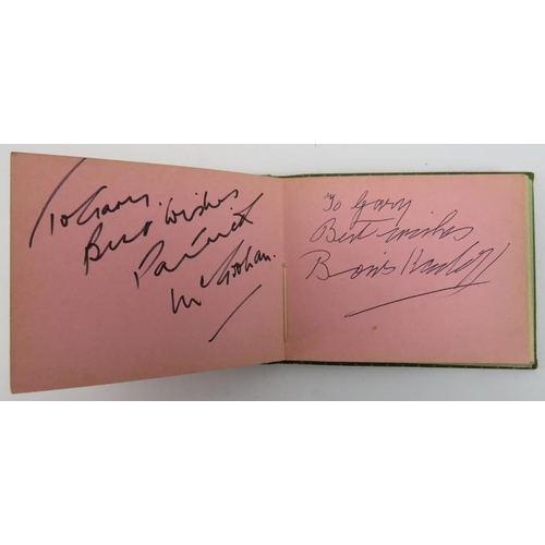 88 - A vintage autograph album containing a variety of mainly British celebrities, 20th century. Signed n... 