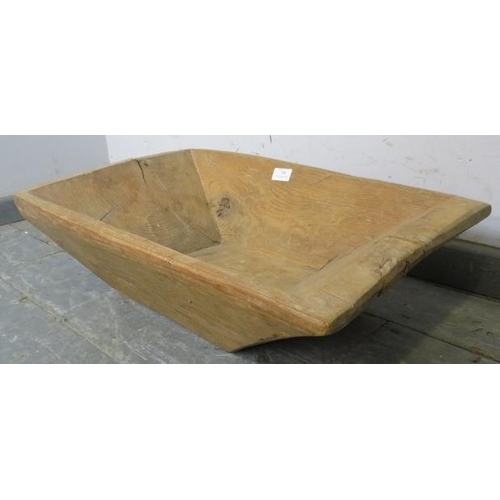 798 - A vintage hand-hewn sycamore dough bin, possibly middle eastern. 
H18cm W63cm D36cm (approx).
Condit... 