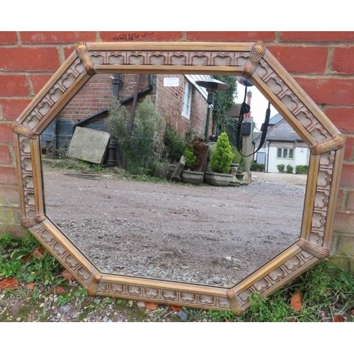 808 - A decorative period-style octagonal wall mirror, 20th century, gilt and paint effect finish.
90cm x ... 