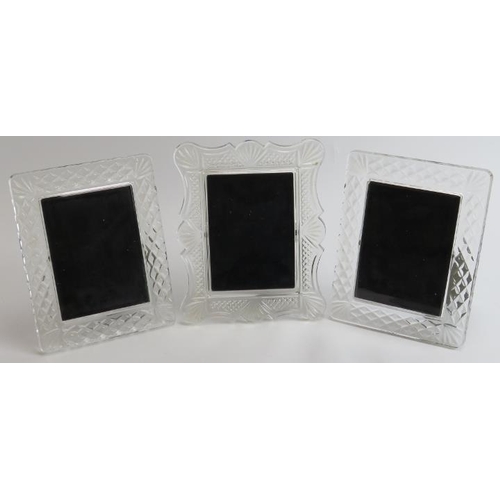 237 - Three Waterford crystal glass photograph frames. Comprising a ‘Nocturne’ pair together with another ... 