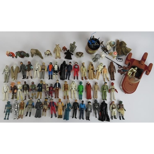 242 - Star Wars: A large collection of model figures, guns and Luke Skywalker’s landspeeder, circa 1970s/1... 