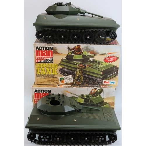 252 - Action Man: Two Palitoy Transport Command Scorpion Tank models. Both with boxes included. (2 items).... 