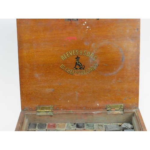 263 - A Reeves & Sons artists paint box, late 19th/early 20th century. 23 cm width. 
Condition report: Som... 