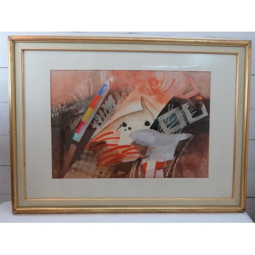 549 - Antal LUX (20th century) - A framed and glazed watercolour entitled 'Windy Weather', signed and date... 