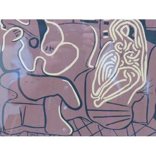 565 - After Pablo Picasso - A framed and glazed linocut, the original edition was cut from one block reduc... 