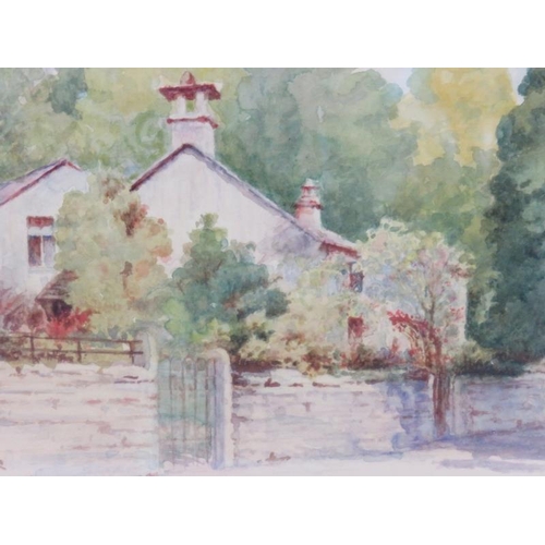 577 - Lawrence Cowper, Exhibited 1926, framed and glazed watercolour, study of a country house, signed low... 