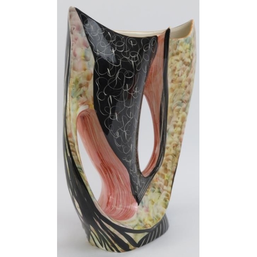 65 - A large Italian hand painted abstract vase, probably circa 1950s/60s. Painted with contrasting decor... 