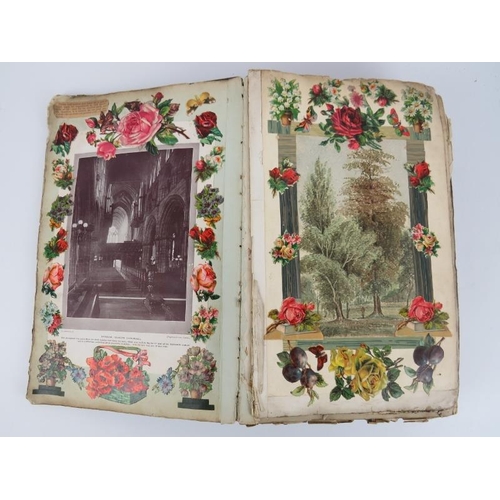 111 - A vintage scrap book, circa 1920s/30s. Well composed and extensive depicting a wide array of rural s... 