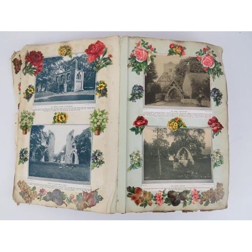 111 - A vintage scrap book, circa 1920s/30s. Well composed and extensive depicting a wide array of rural s... 