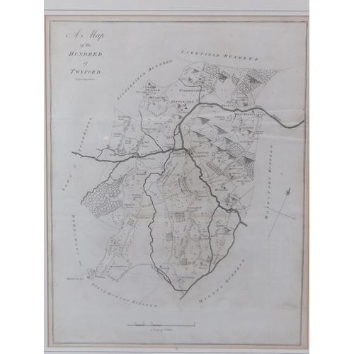 115 - ‘A Map of the Hundred of Twyford’ engraved by Bayly of London, circa 1779. From Edward Hasted’s Hist... 