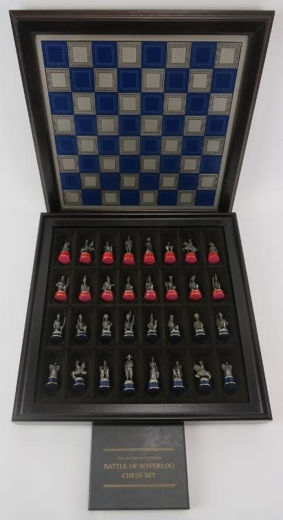 A Franklin Mint Waterloo Museum ‘Battle of Waterloo Chess Set’. The ...