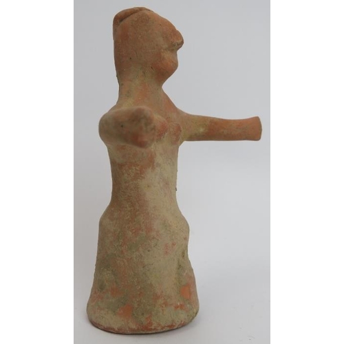 147 - An ancient ‘Holy Land’ terracotta votive figure, Near Eastern, possibly circa 1500 - 500 BC. 11.2 cm... 