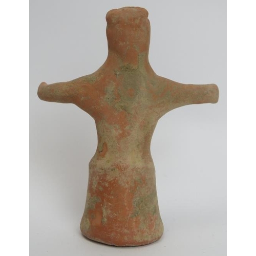 147 - An ancient ‘Holy Land’ terracotta votive figure, Near Eastern, possibly circa 1500 - 500 BC. 11.2 cm... 