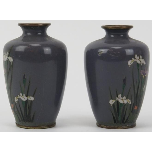 157 - Eight Japanese cloisonné enamelled vases and a pair of bronze vases, late Meiji/Taisho period. (10 i... 