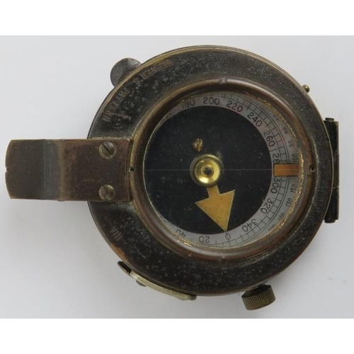 181 - Militaria: A WWI British military compass. Marked ’S. Mordan and Co. 62878 1917’. Verner’s Patter VI... 