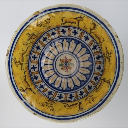 208 - A French faience bowl, 19th century or earlier. 27.3 cm diameter. 
Condition report: Some surface we... 