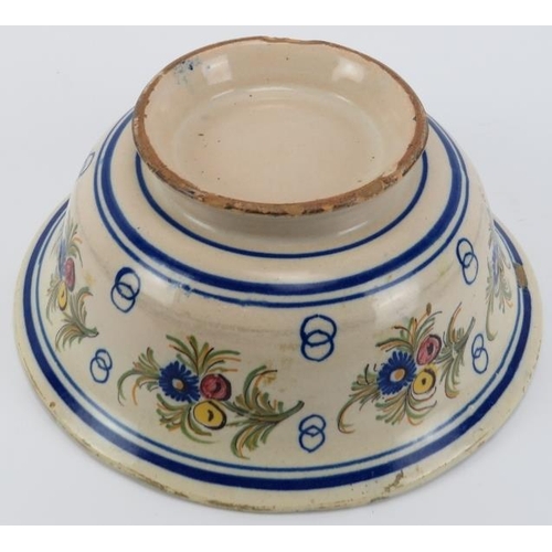 208 - A French faience bowl, 19th century or earlier. 27.3 cm diameter. 
Condition report: Some surface we... 