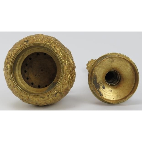 220 - An Anglo-Indian gilt bronze incense burner in the form of a Moghul rosewater sprinkler, mid/late 19t... 