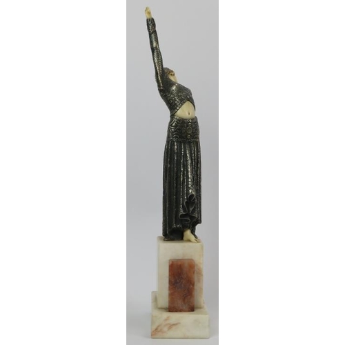 236 - An Art Deco Chapirus style dancing female figurine, 20th century. 40.3 cm height.
Condition report: ... 