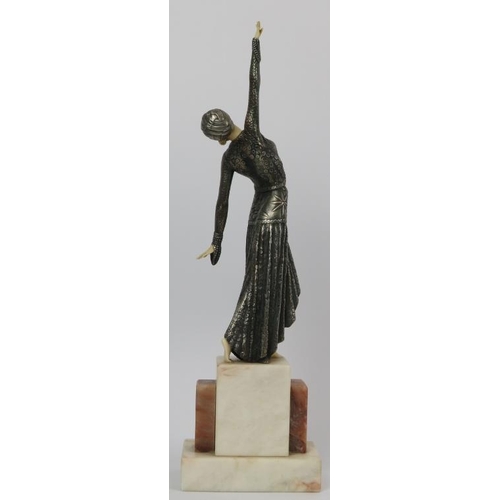 236 - An Art Deco Chapirus style dancing female figurine, 20th century. 40.3 cm height.
Condition report: ... 