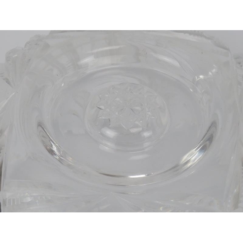 24 - A large cut crystal glass centrepiece, early/mid 20th century. Formed in two sections with a detacha... 