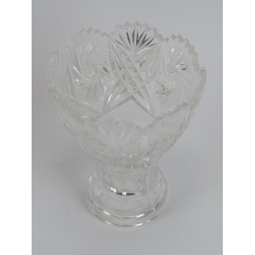 24 - A large cut crystal glass centrepiece, early/mid 20th century. Formed in two sections with a detacha... 