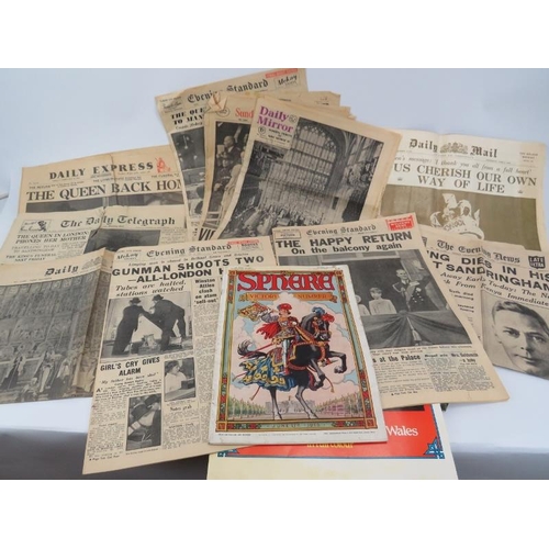 269 - A collection of British newspapers 1936-1981 commemorative editions relating to the deaths of George... 