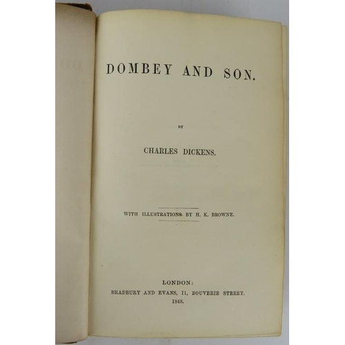 273 - Dealing with the Firm of Dombey and Son by Charles Dickens, illustrated by H K Browne, 1848 First Ed... 