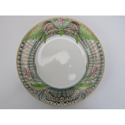 28 - Nine Victorian Mintons game bird dinner plates designed by William S Coleman, dated 1875. Decorated ... 