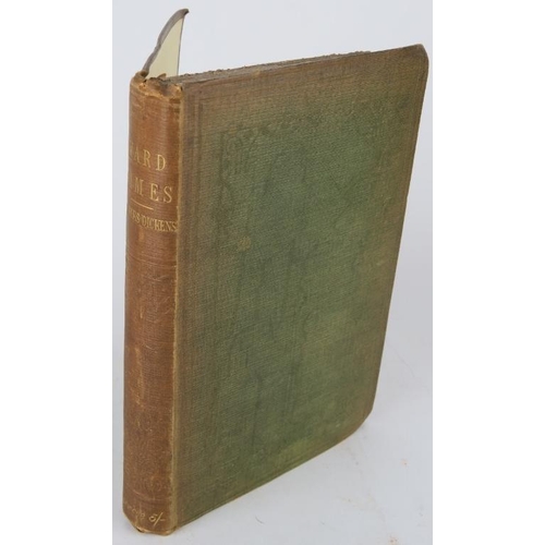 286 - Hard Times, Charles Dickens, first edition 1854, published by Bradbury & Evans. Cloth bound, inscrip... 