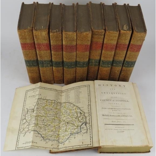 288 - Ten volumes: The History and Antiquities of the County of Norfolk, 1783. Printed by J Crouse. Full l... 