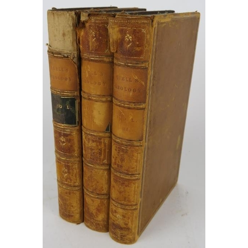 293 - Three volumes: Principles of Geology by Charles Lyell, 1835, fourth edition, published by John Murra... 