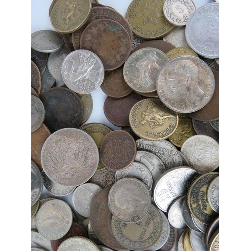 304 - Collection of mixed 19th and 20th century British and European coins including many silver. Over 1.5... 