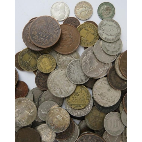 304 - Collection of mixed 19th and 20th century British and European coins including many silver. Over 1.5... 