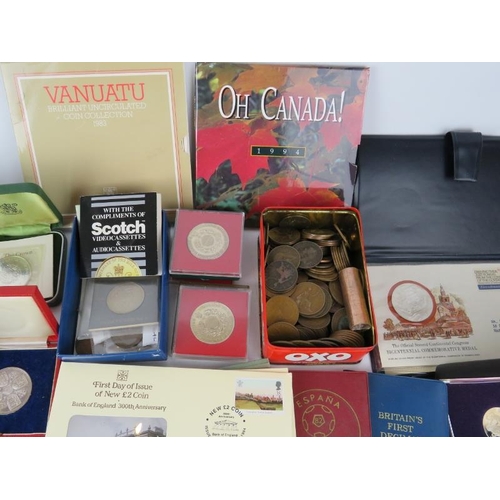 305 - A large collection of commemorative, proof and circulated coins including some silver. British Virgi... 