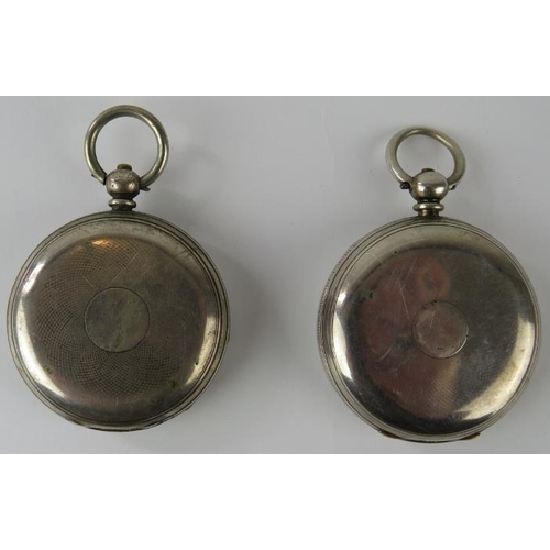 317 - A Swiss silver cased pocket watch marked Muret Geneve, and a similar silver cased pocket watch.  One... 